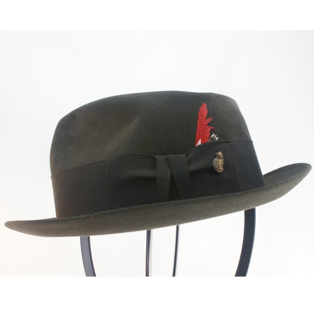 VTG Resistol 3X Beaver Krushable Kitten Finish Fedora Black Ivey's Jacksonville